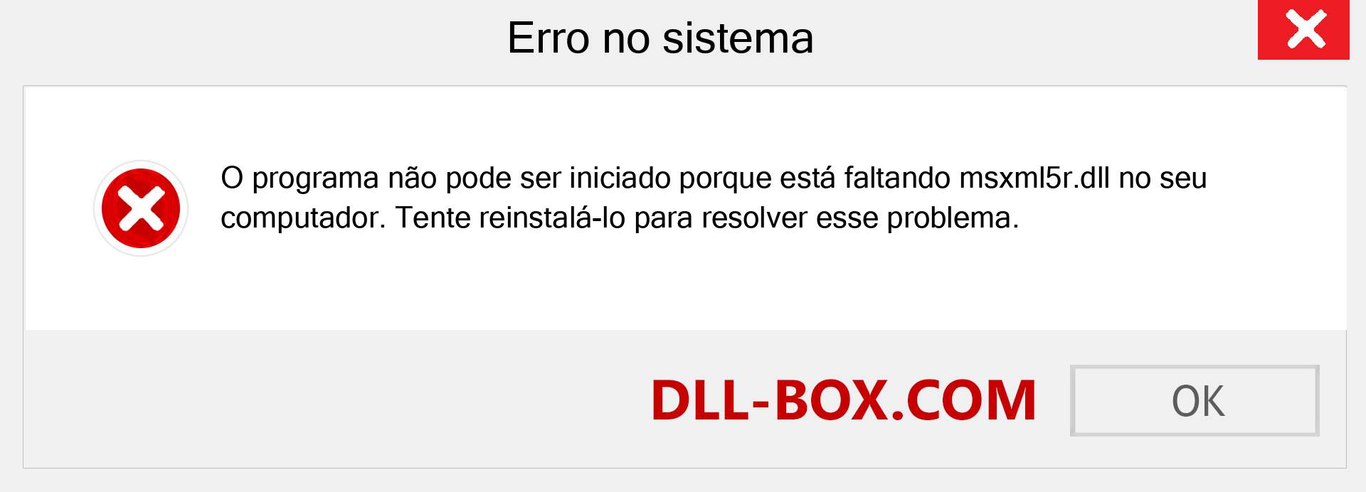 Arquivo msxml5r.dll ausente ?. Download para Windows 7, 8, 10 - Correção de erro ausente msxml5r dll no Windows, fotos, imagens